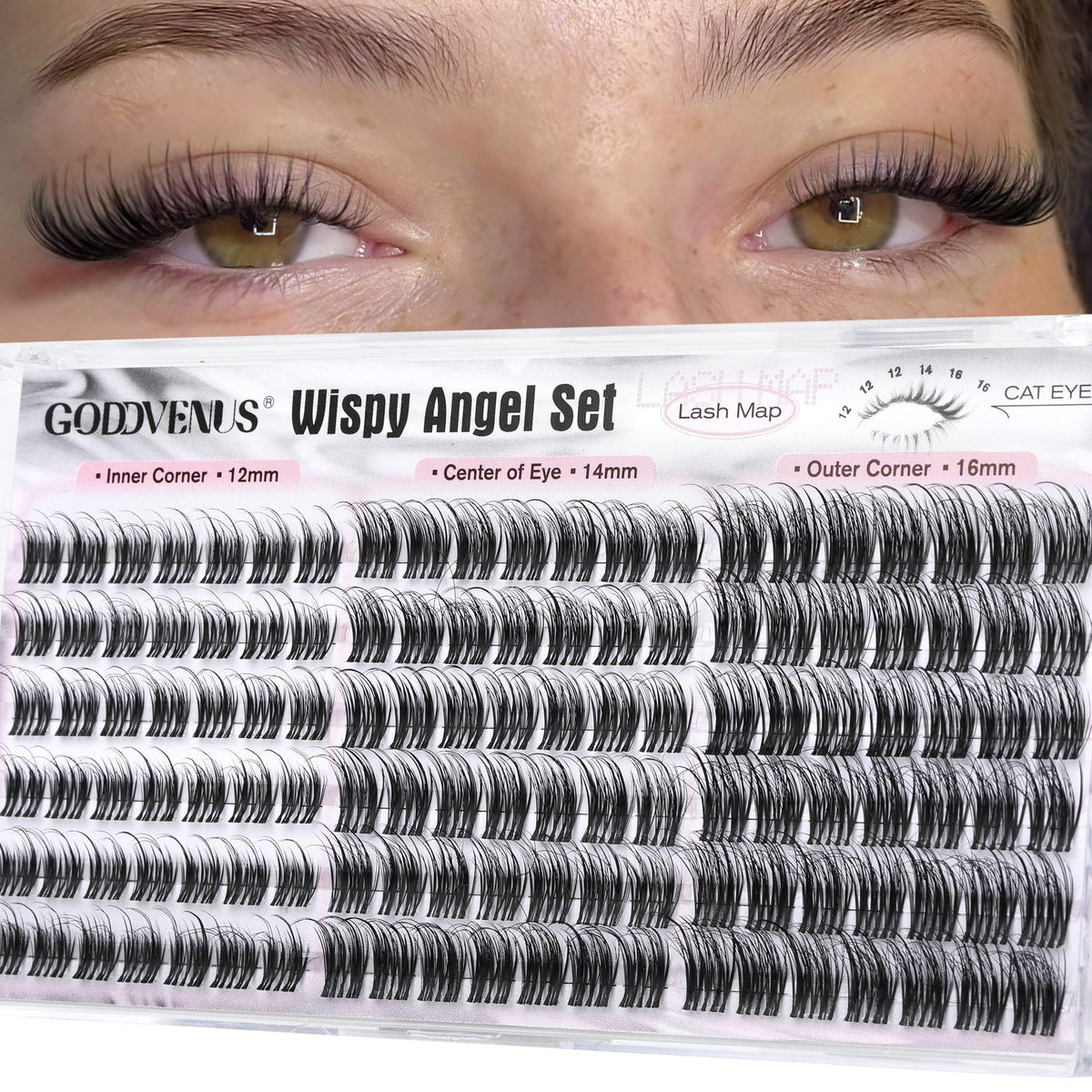 Goddvenus Wispy Natural Lash Clusters packaging front view