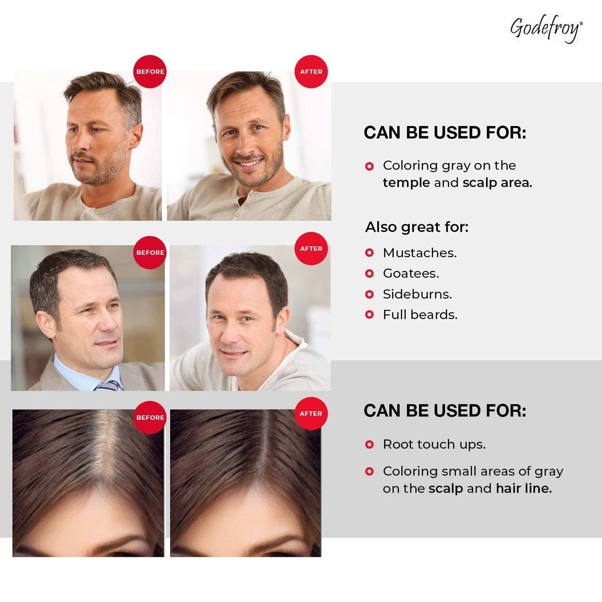 Godefroy Hair Color Tint Kit Dark Brown application process