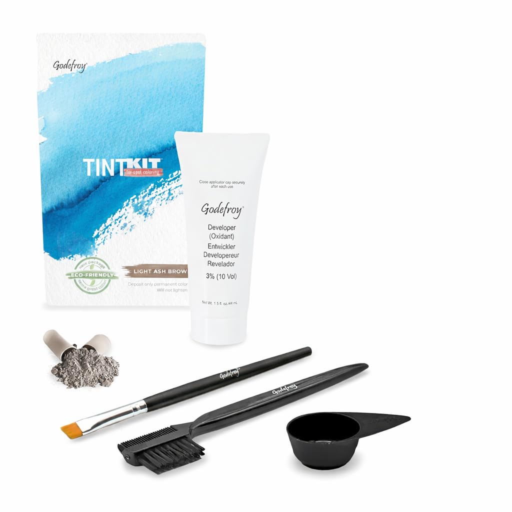 Godefroy Hair Color Tint Kit Light Ash Brown front view with packaging