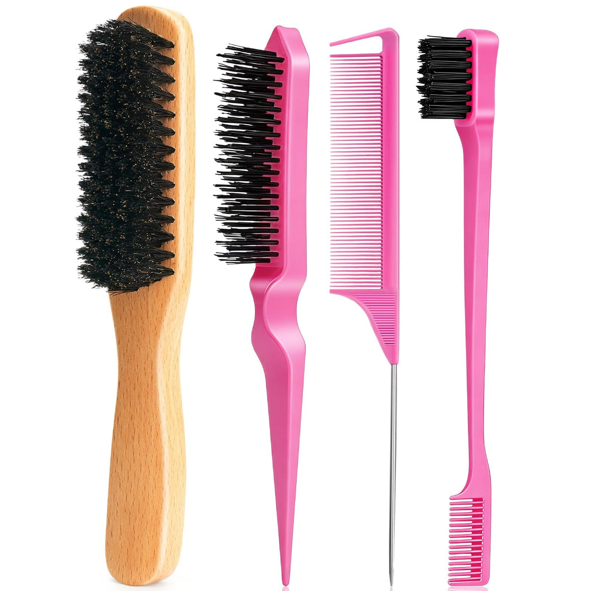 Goiple Boar Bristle Hair Brush Set - front view