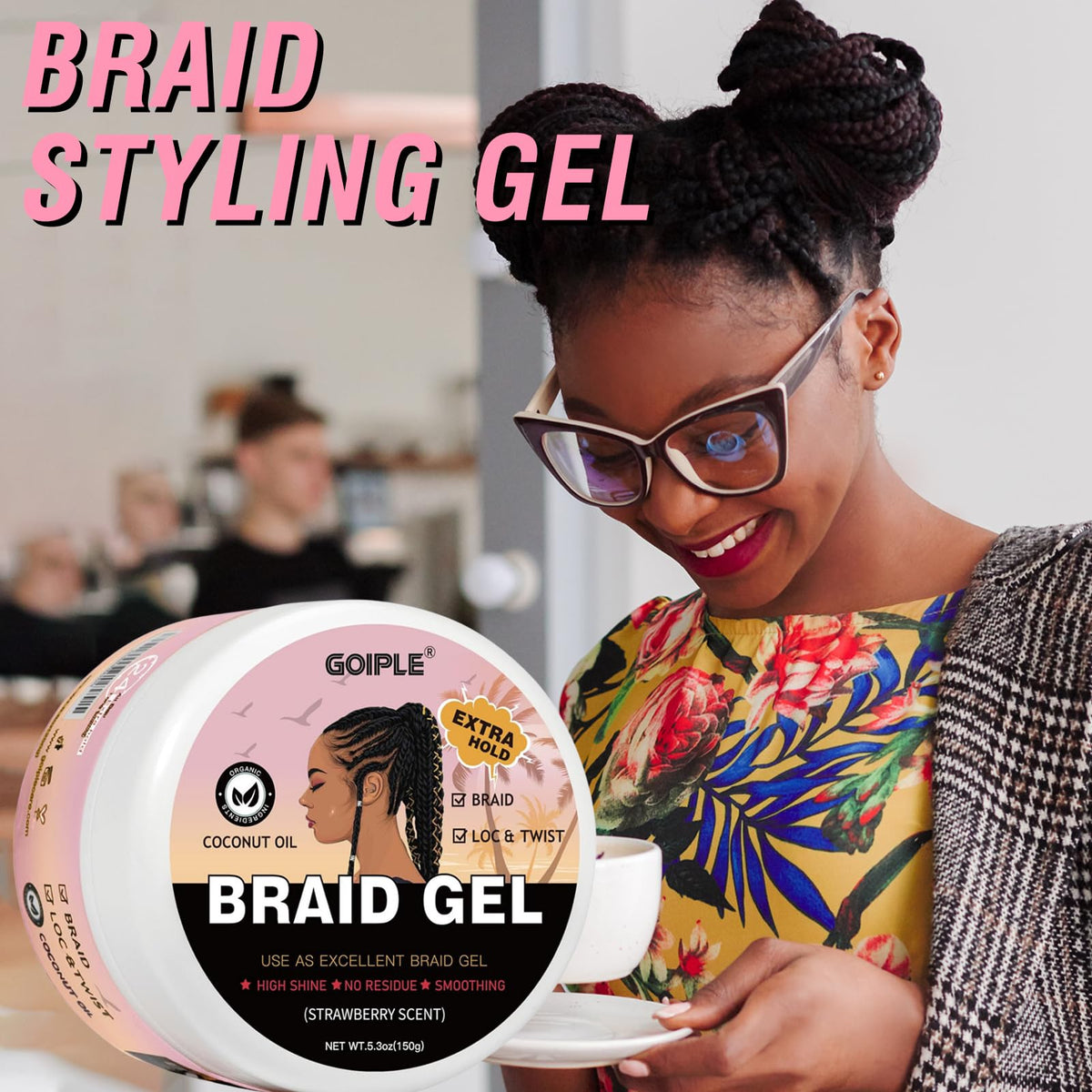Goiple Braid Gel in a lifestyle setting with braiding tools