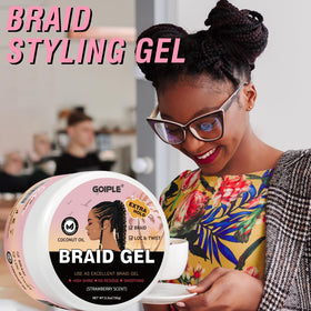 Goiple Braid Gel in a lifestyle setting with braiding tools