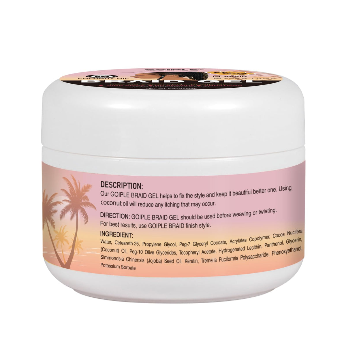 Goiple Braid Gel showing easy application on hair