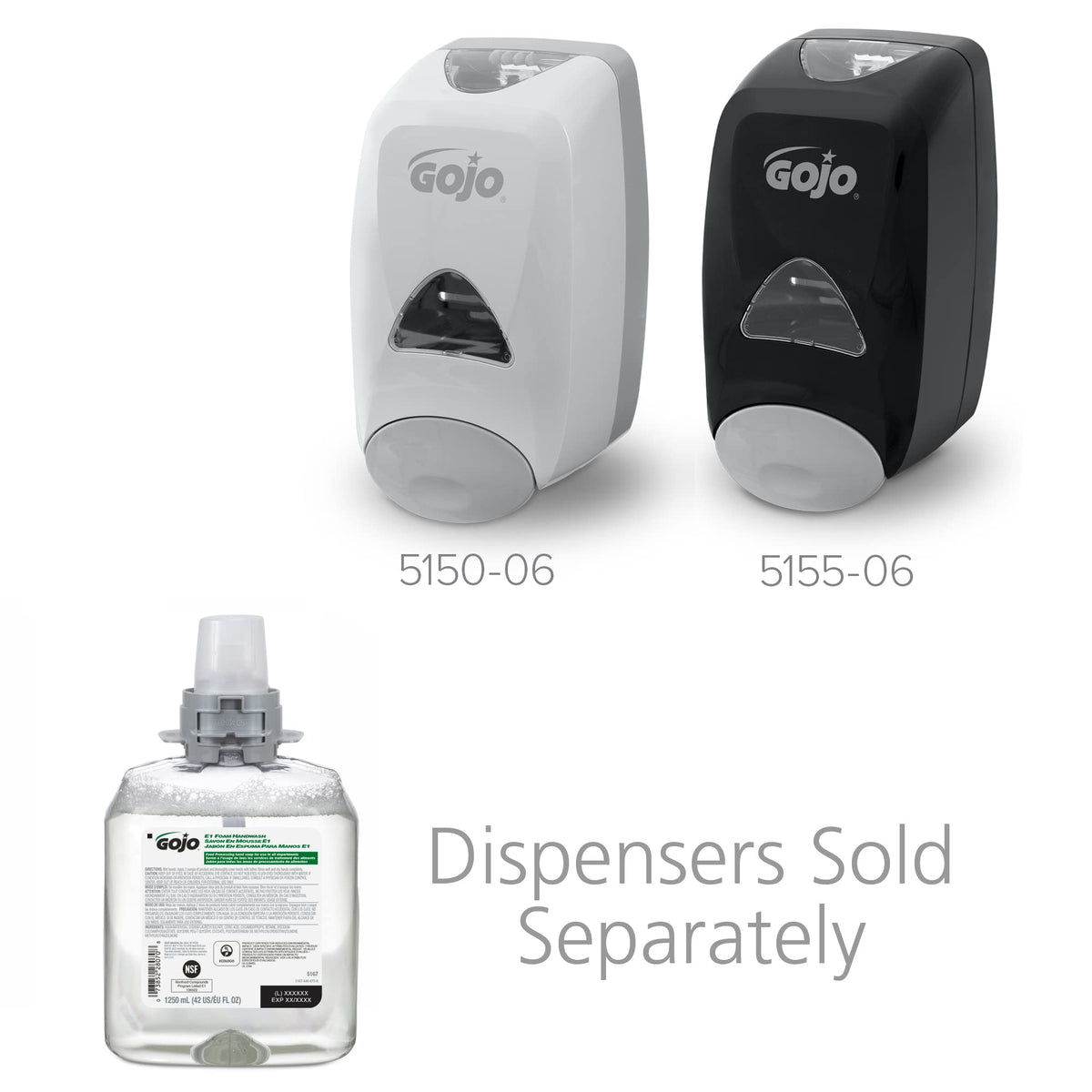 GOJO E1 Foam Soap Refill being dispensed