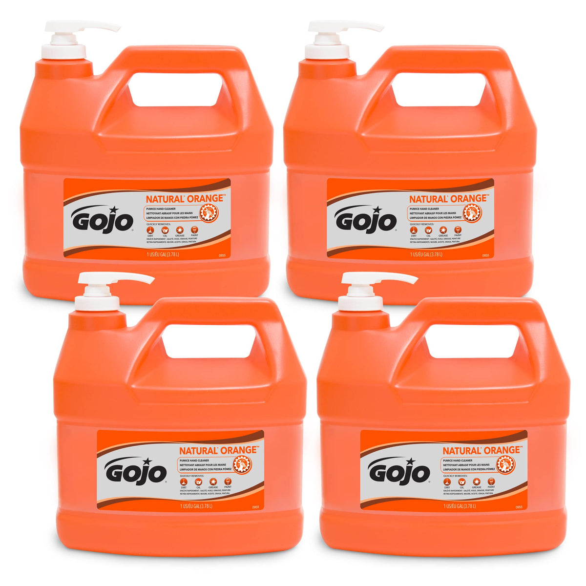 GOJO Natural Orange Pumice Hand Cleaner 1 Gallon front view