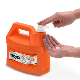GOJO Natural Orange Pumice Hand Cleaner pump bottle side view