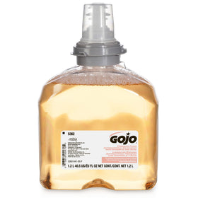 GOJO TFX Antibacterial Foam Soap Refill side view showing dispensing valve