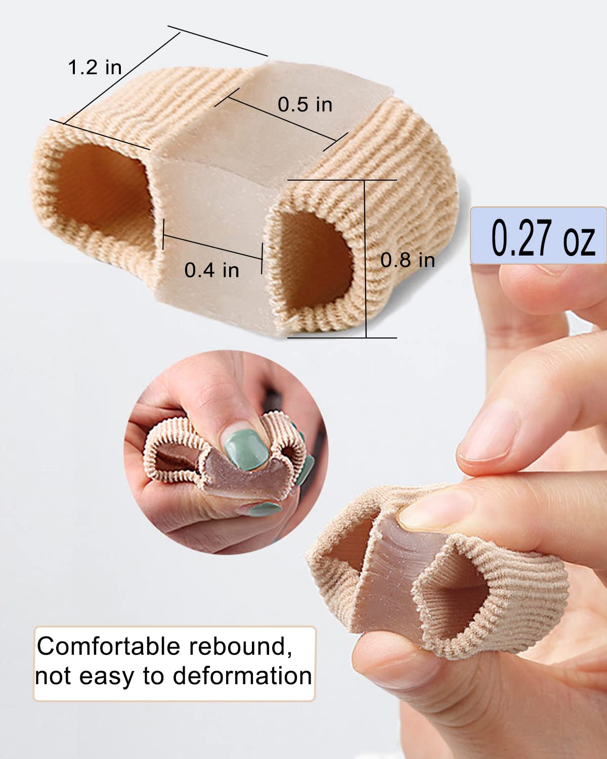 Golbylicc gel toe spacers showing 2 loops