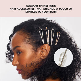 Gold and silver rhinestone bobby pins arranged neatly