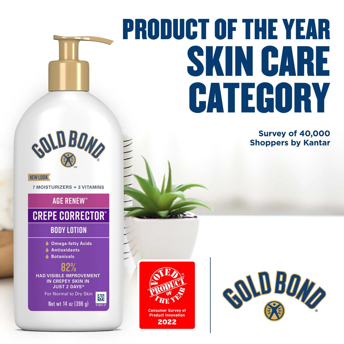 Gold Bond Age Renew Crepe Corrector Body Lotion 14 oz side view