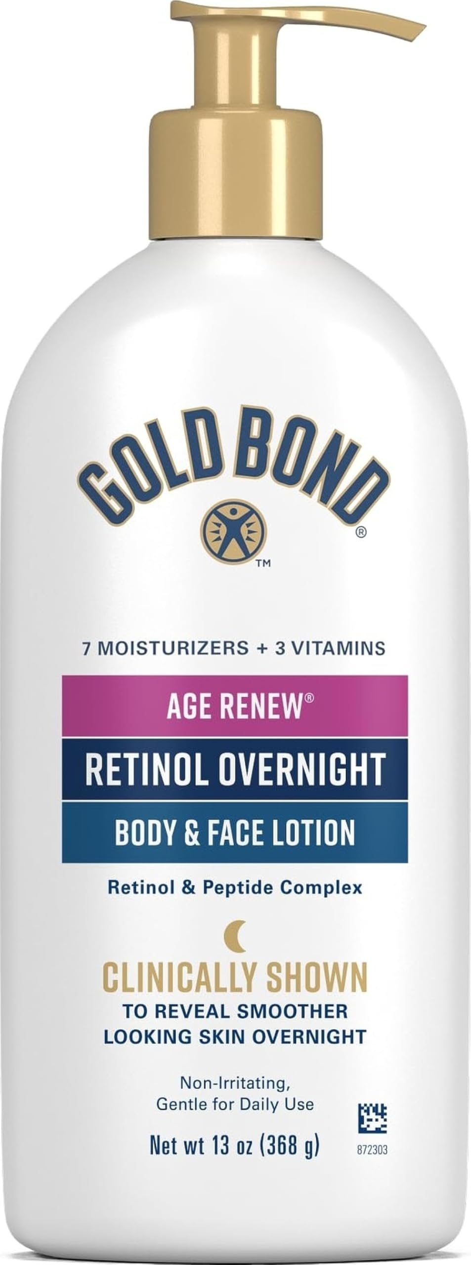 Gold Bond Age Renew Retinol Overnight Lotion 13 Oz front view