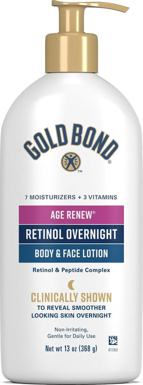 Gold Bond Age Renew Retinol Overnight Lotion 13 Oz front view
