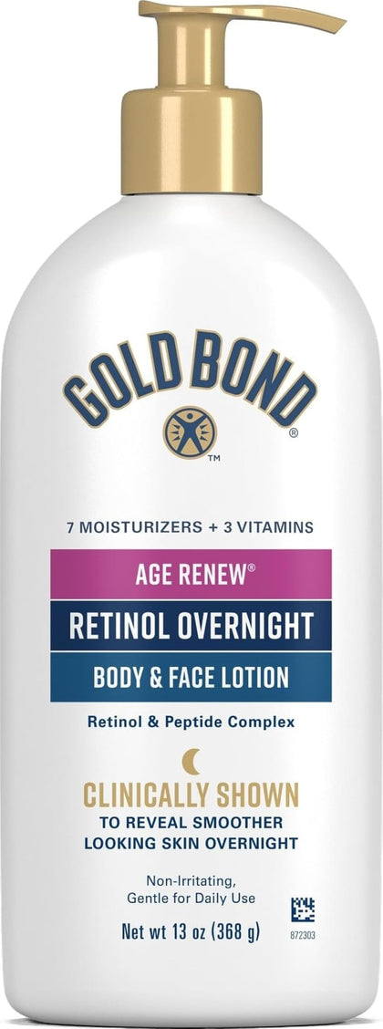 Gold Bond Age Renew Retinol Overnight Lotion 13 Oz front view