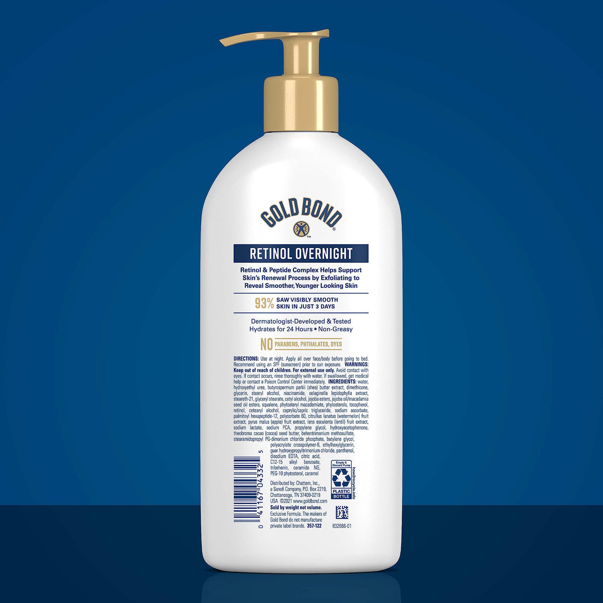 Gold Bond Age Renew Retinol Overnight Lotion 13 Oz pump top
