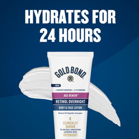 Gold Bond Age Renew Retinol Overnight Lotion packaging details