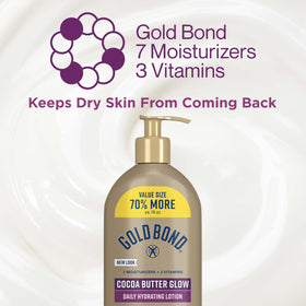 Gold Bond Cocoa Butter Glow Daily Hydrating Lotion with coconut and shea butter