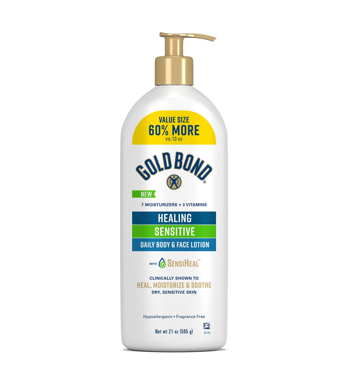 Gold Bond Healing Sensitive Daily Body & Face Lotion 21 oz front view