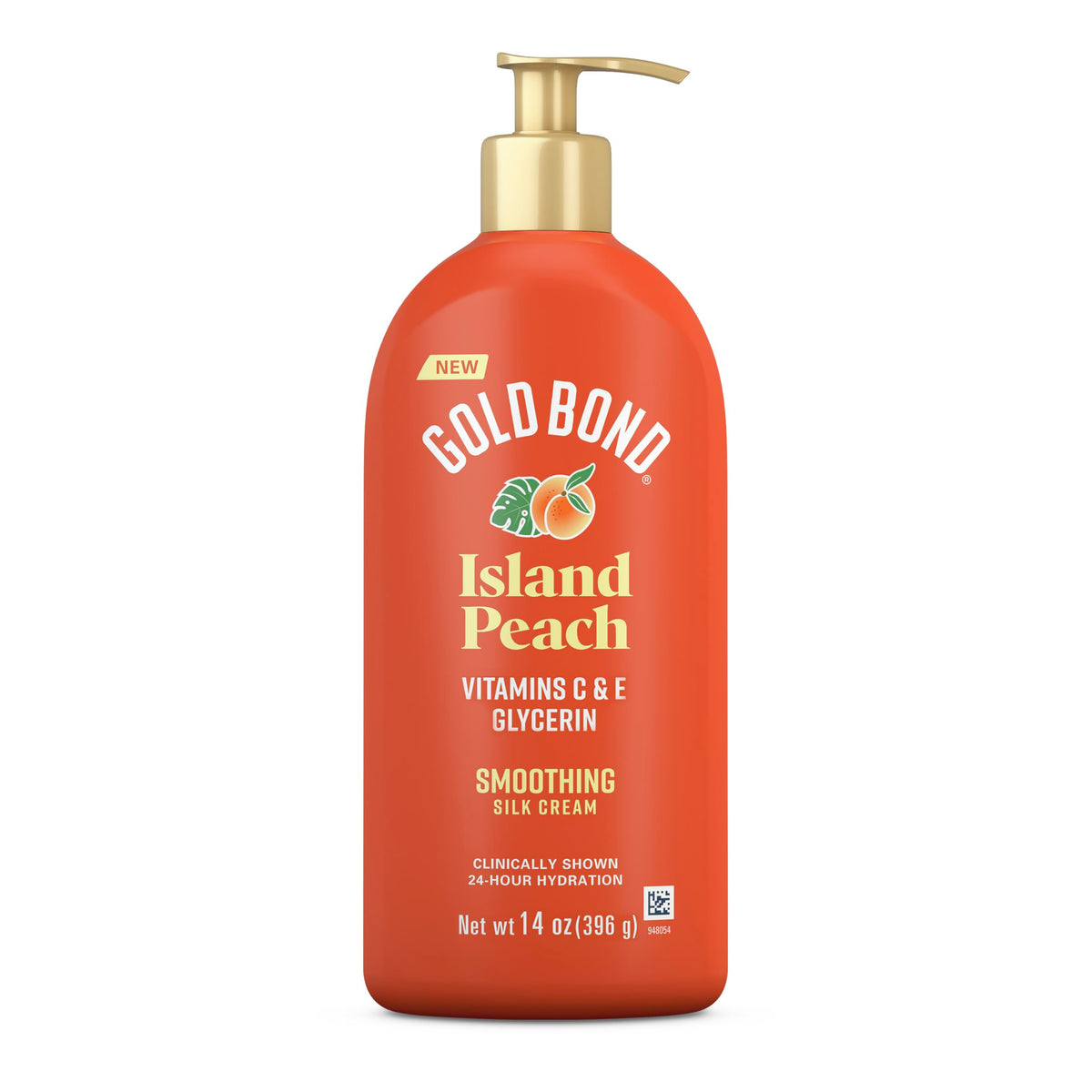 Gold Bond Island Peach Smoothing Silk Cream 14 oz front view