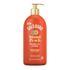 Gold Bond Island Peach Smoothing Silk Cream 14 oz front view