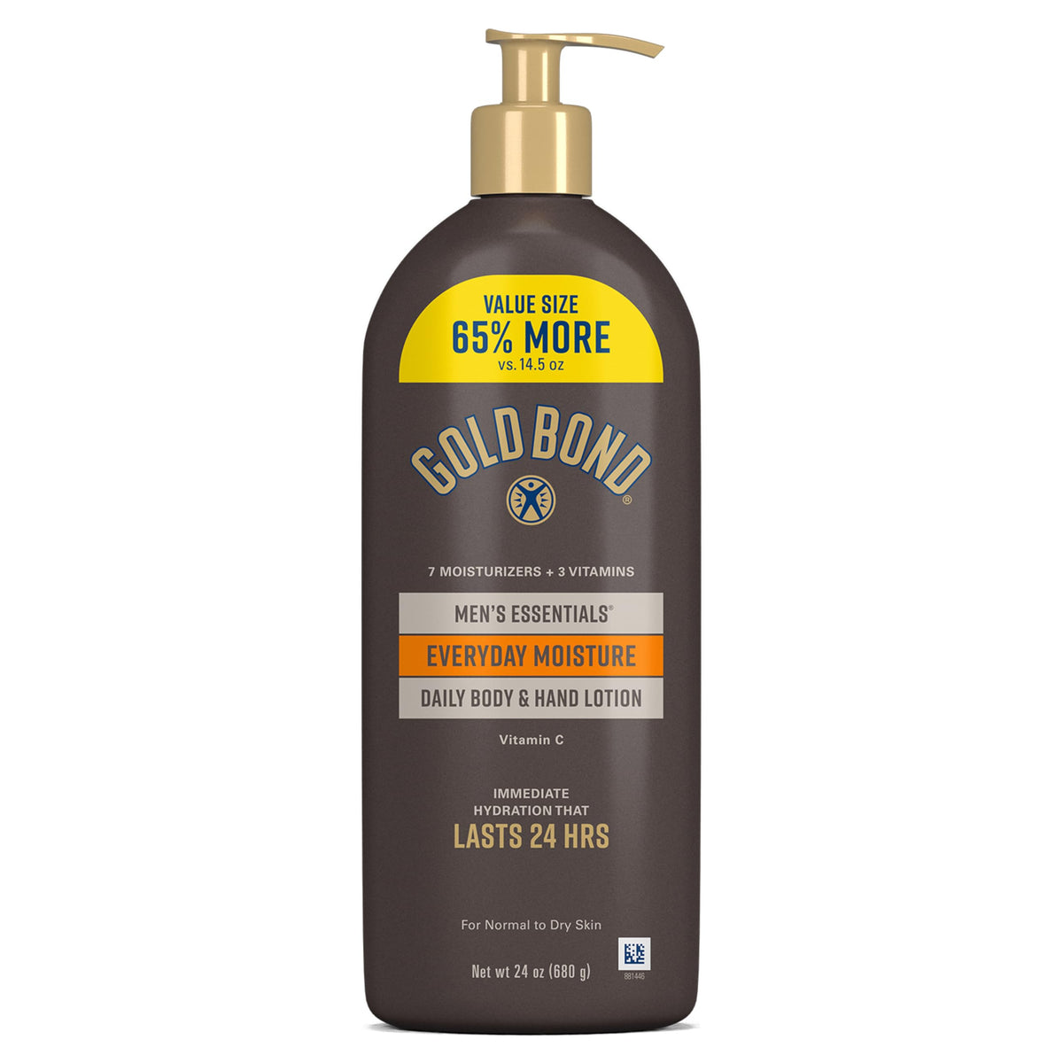 Gold Bond Men's Essentials Daily Body & Hand Lotion 24 oz front view