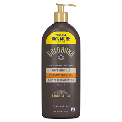 Gold Bond Men's Essentials Daily Body & Hand Lotion 24 oz front view
