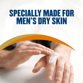 Gold Bond Men's Essentials Daily Body & Hand Lotion on a bathroom counter