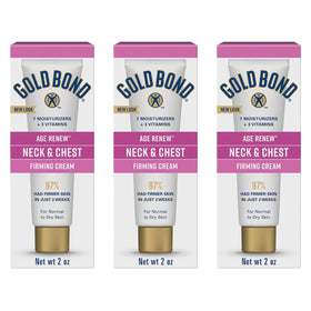 Gold Bond Neck and Chest Firming Cream three 2-ounce tubes front view