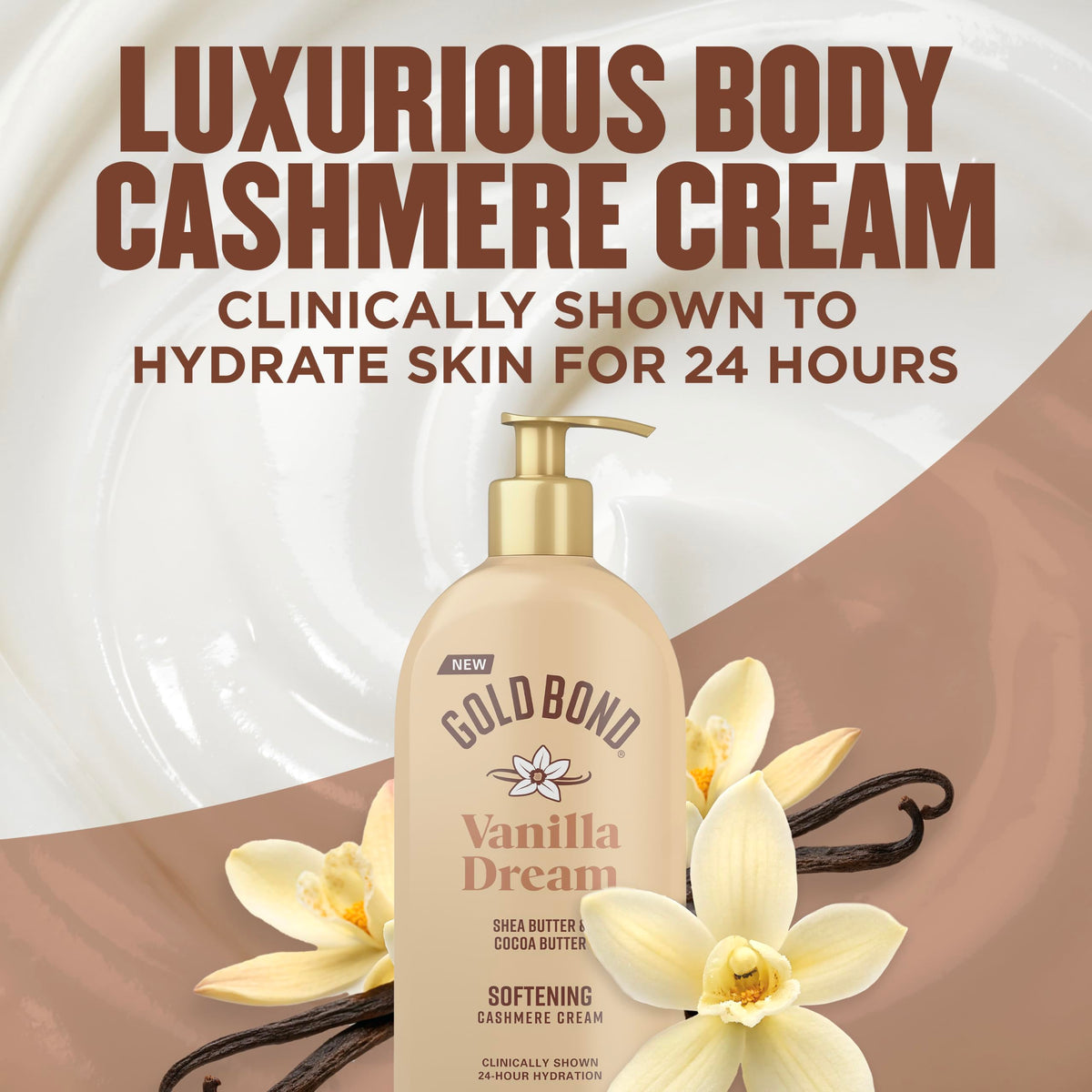 Gold Bond Softening Cashmere Cream Body Lotion 14 oz back view