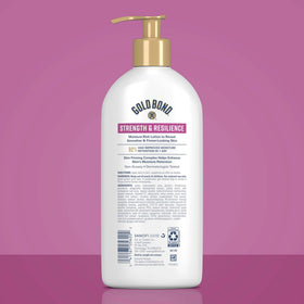 Gold Bond Strength & Resilience Lotion 13 oz side view showing pump