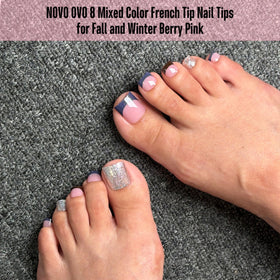 Gold Glitter and Chocolate French Tip Toe Nail Tips