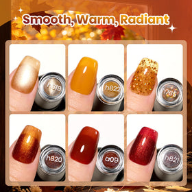 Golden glitter gel polish from beetles Gel Polish set