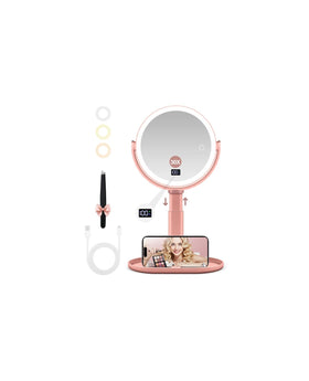 GOMIPURU Makeup Magnifying Mirror front view with light
