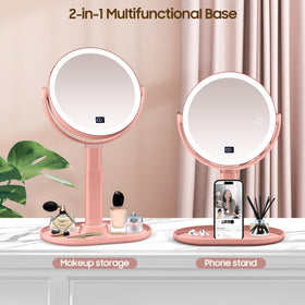 GOMIPURU Makeup Magnifying Mirror in a travel setting