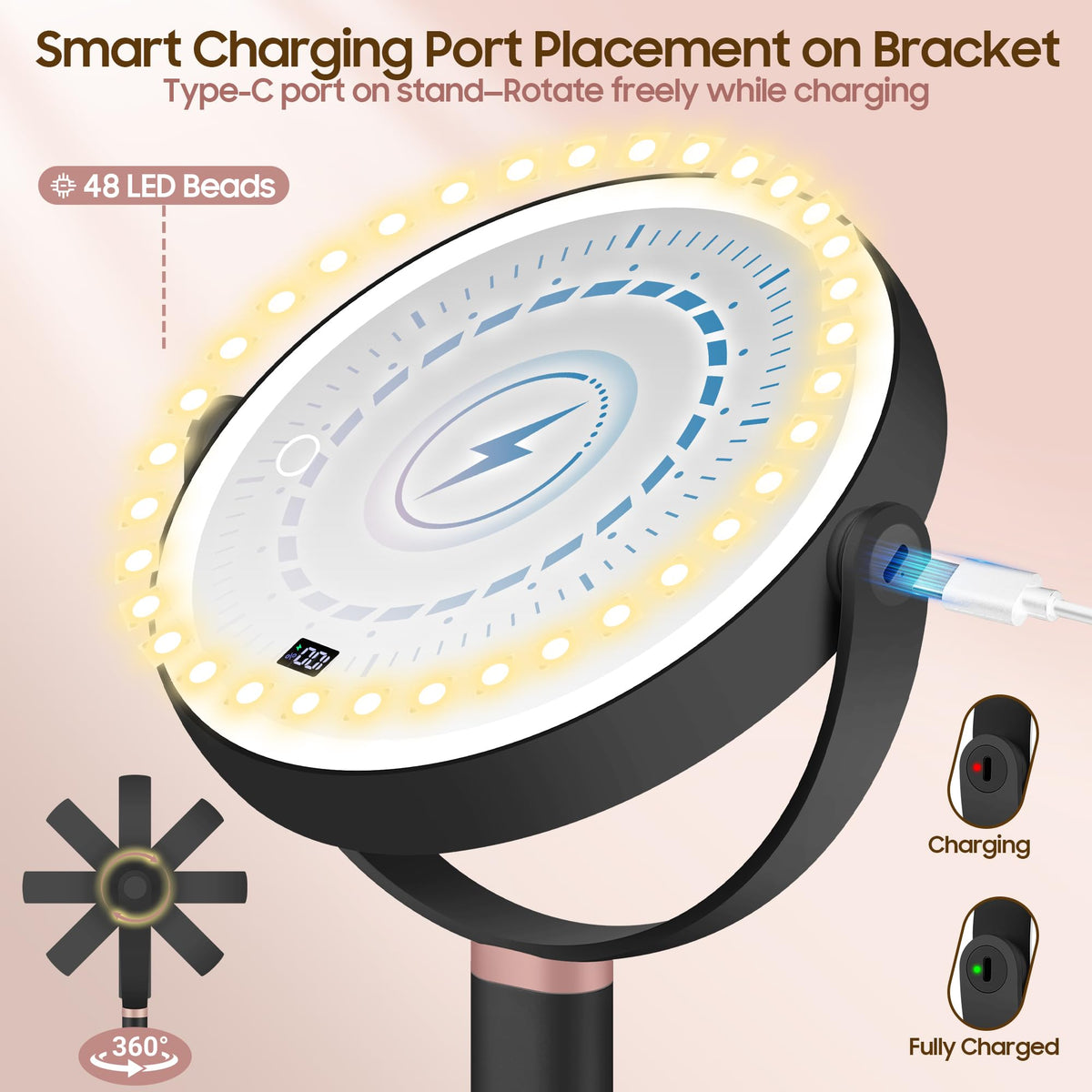 GOMIPURU Makeup Magnifying Mirror in use with makeup tools