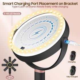 GOMIPURU Makeup Magnifying Mirror in use with makeup tools