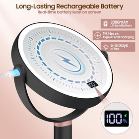 GOMIPURU Makeup Magnifying Mirror on a vanity with makeup