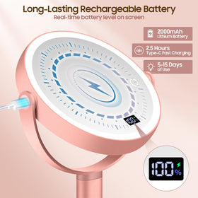 GOMIPURU Makeup Magnifying Mirror showing three light modes