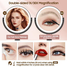 GOMIPURU Makeup Magnifying Mirror side view with touch control
