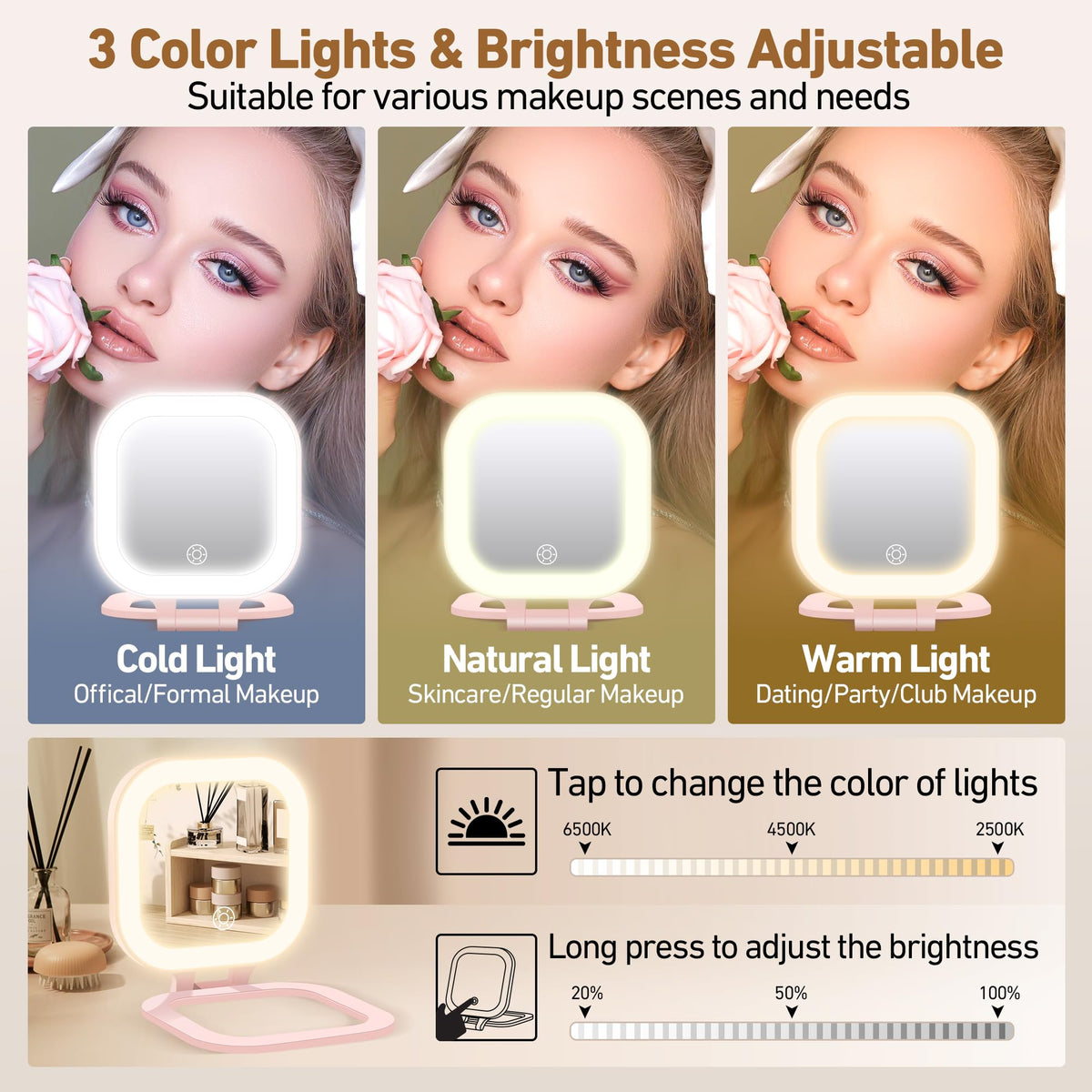 GOMIPURU Travel Mirror compact size in a handbag