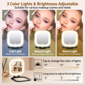 GOMIPURU Travel Mirror with adjustable brightness