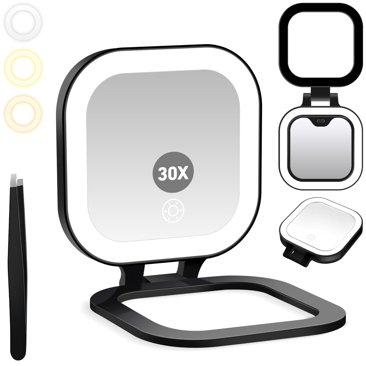 GOMIPURU Travel Mirror with Light front view