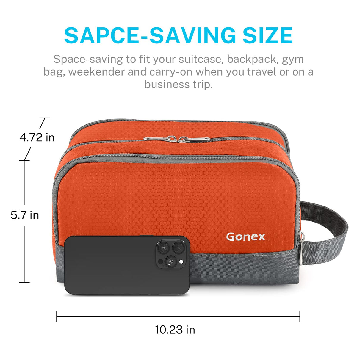 Gonex Travel Toiletry Bag in a suitcase