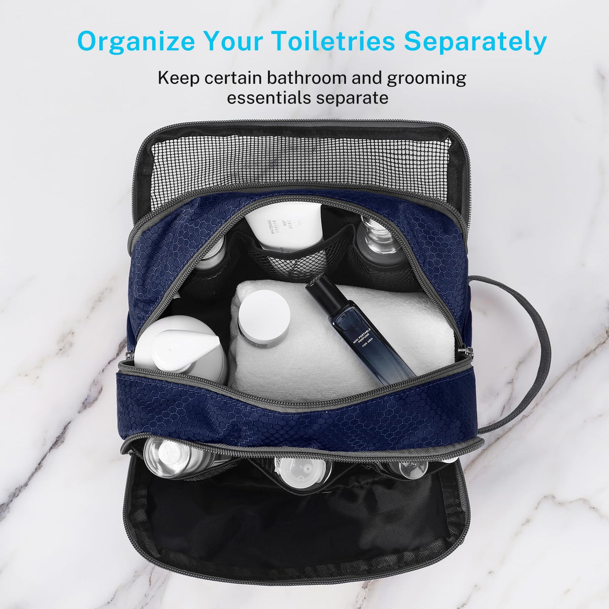 Gonex Travel Toiletry Bag packed in a suitcase