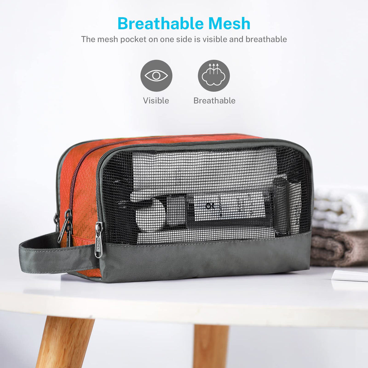 Gonex Travel Toiletry Bag side view with handle