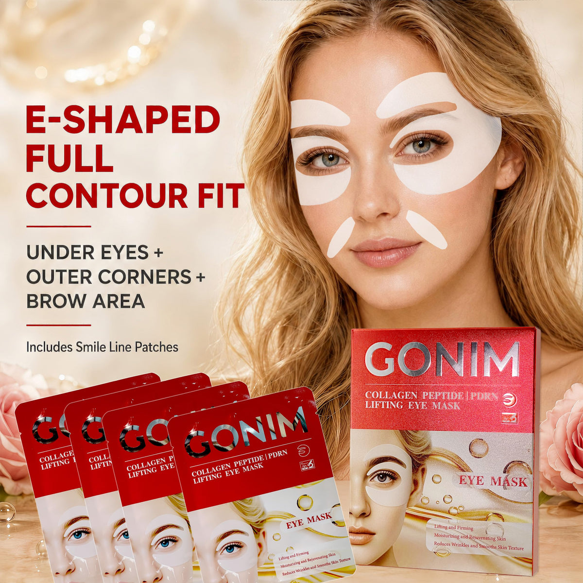 GONIM Under Eye Patches application on skin