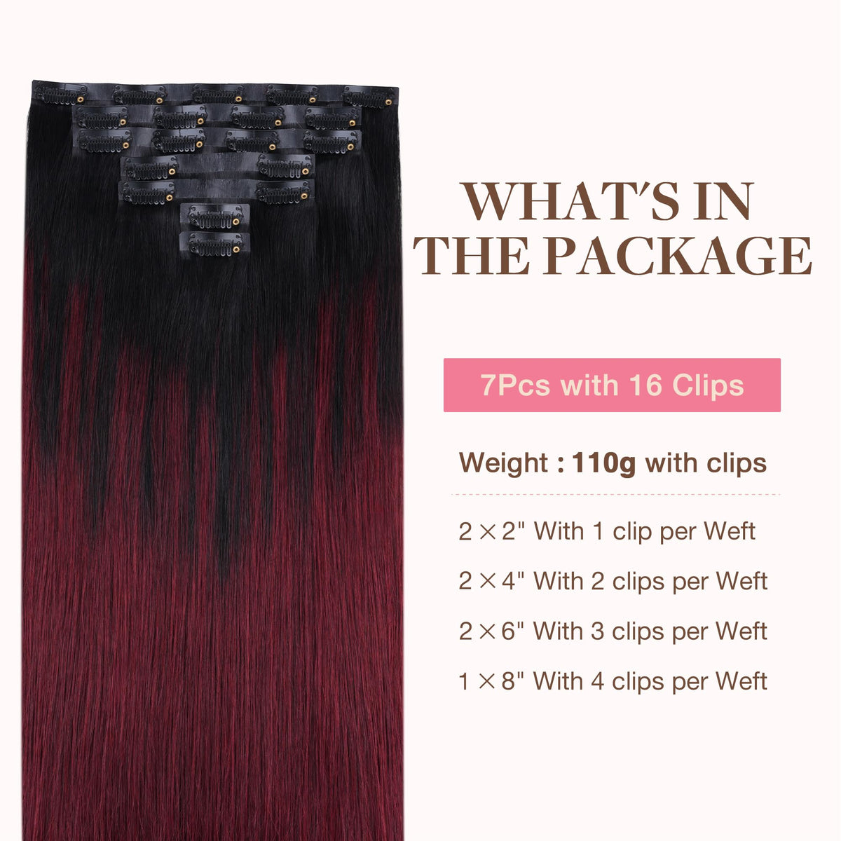 GOO GOO Cherry Cola extensions showing clips and texture