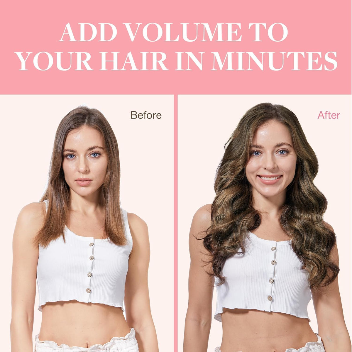 GOO GOO Clip in Hair Extensions 120g Brunette Balayage side view