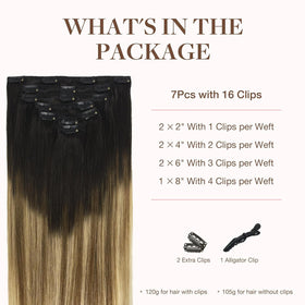 GOO GOO Clip in Hair Extensions 120g package view