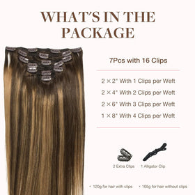 GOO GOO Clip in Hair Extensions 120g packaging