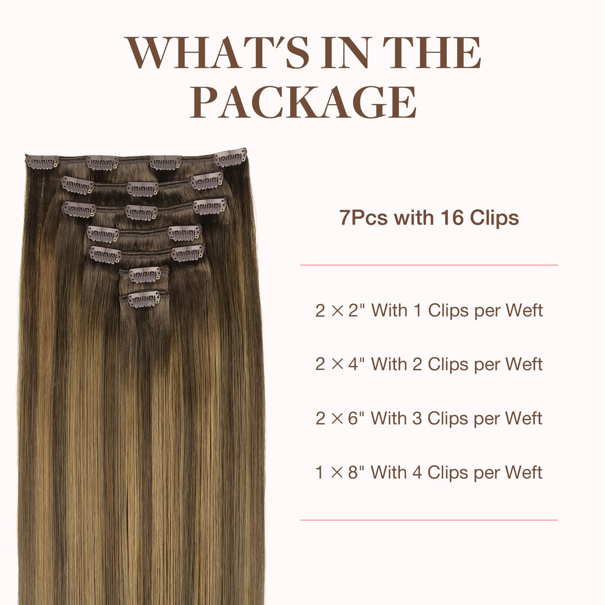GOO GOO Clip in Hair Extensions 120g packaging